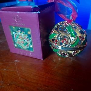Holiday Gold Pierced Ball Ornament